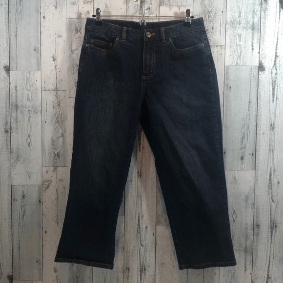 L.L. Bean Denim Crop Jeans 10 - Picture 1 of 9